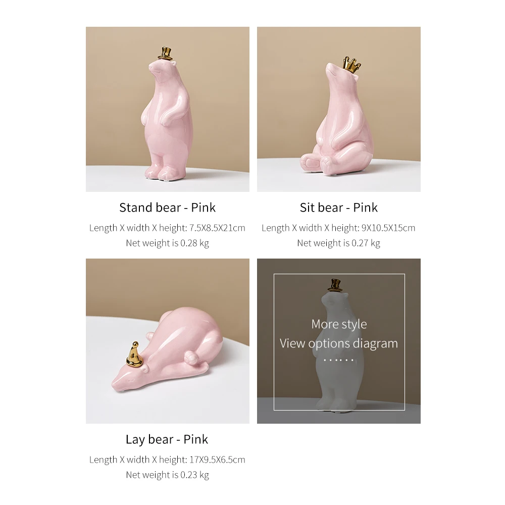 

Polar Bear Ceramic Decoration Modern Home Decor Living Room Office Desktop Decoration Gift Feng Shui Decoration Animal Statue