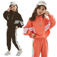 2022 fashion new teen girls casual tracksuits pure cotton stripe set spring 2pcs children clothing teenager clothing 3 12 year