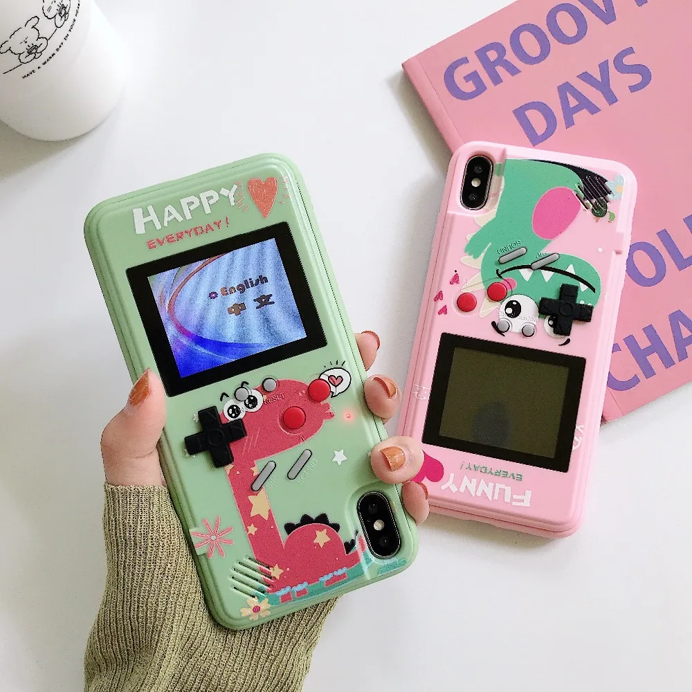Мультипликационный цветной дисплей игровой чехол для телефона для iPhone 11 Pro Max 6 6s 7 8 Plus X XS XR XSMax для huawei P30 для samsung S10 Game boy