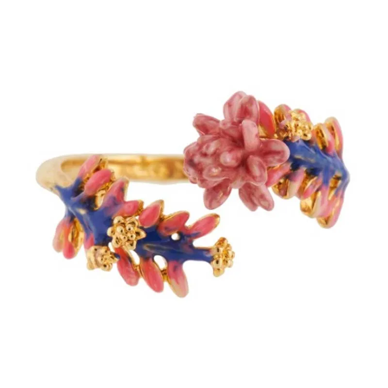 

Desert cactus enamel glaze pink flower stud earrings bracelet ring set