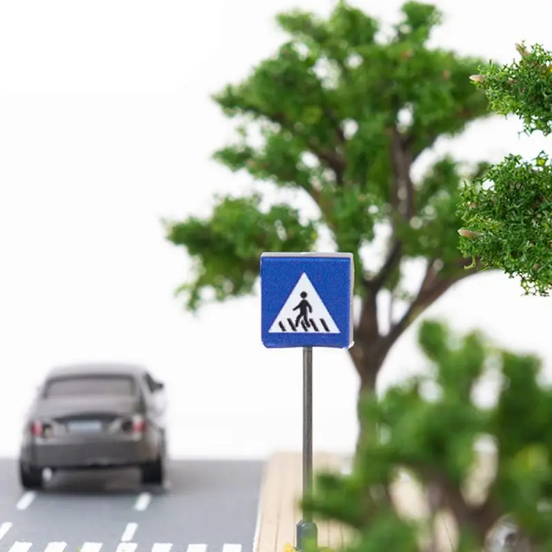 14 шт./компл. 1/87 масштабная модель мини дорожные знаки здание песок стол модели