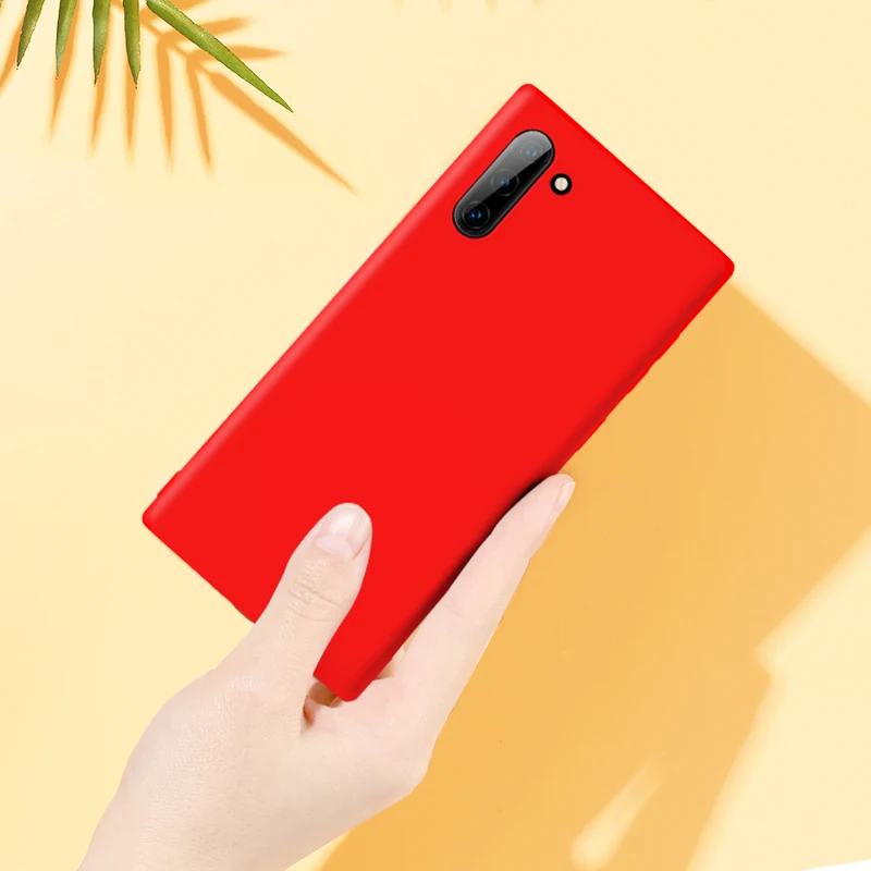 For Samsung Galaxy Note 10 plus Case Liquid Silicone Rubber Super fiber smooth all inclusive Note10 5g Back cover |