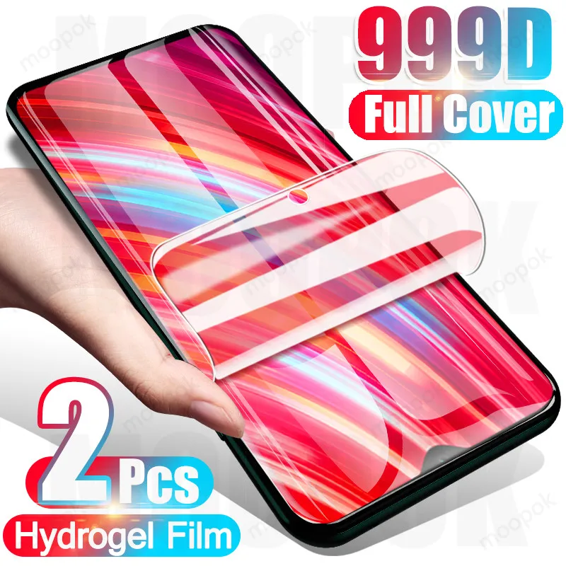 2 шт. 999D Защитная пленка для экрана Xiaomi Redmi Note 8 7 9 Pro Max 8T 9S Poco X3 Гидрогелевая 7A 8A 9A