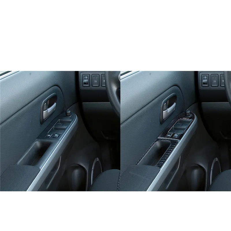 3pcs Side door glass lift panel + door pull Car Accessories Interior Carbon Fiber Stickers For SUZUKI GRAND VITARA 2006-2013