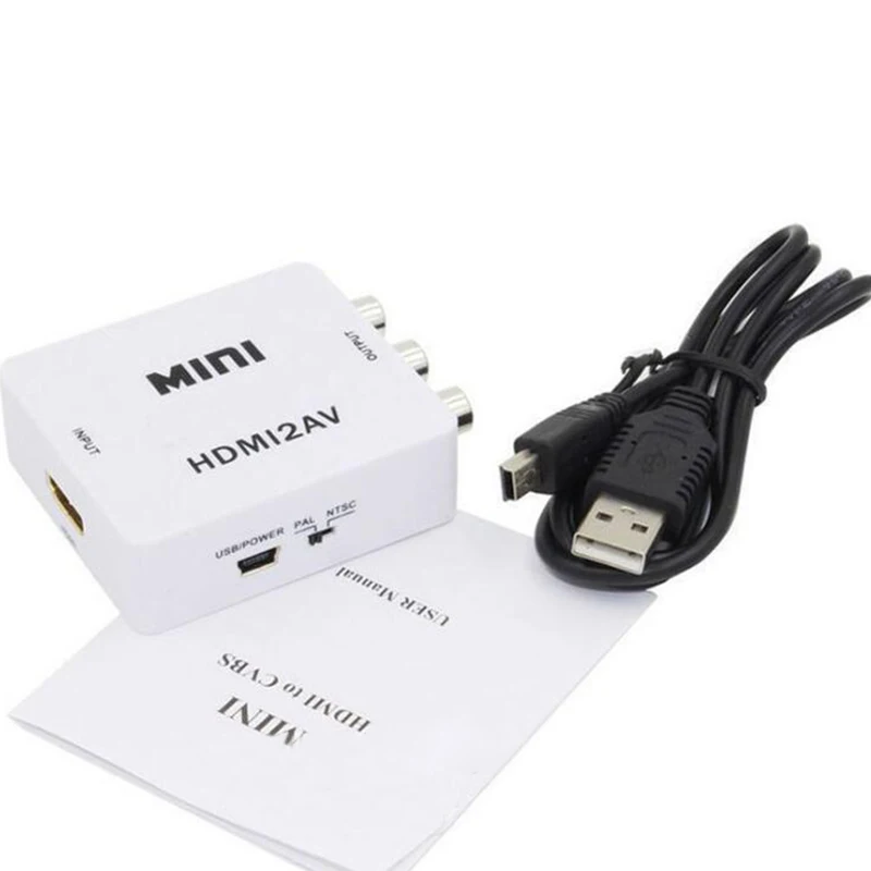 1 шт. преобразователь HDMI в RCA AV/CVSB L/R 1080P видео аудио коробка AV|Компьютерные кабели и