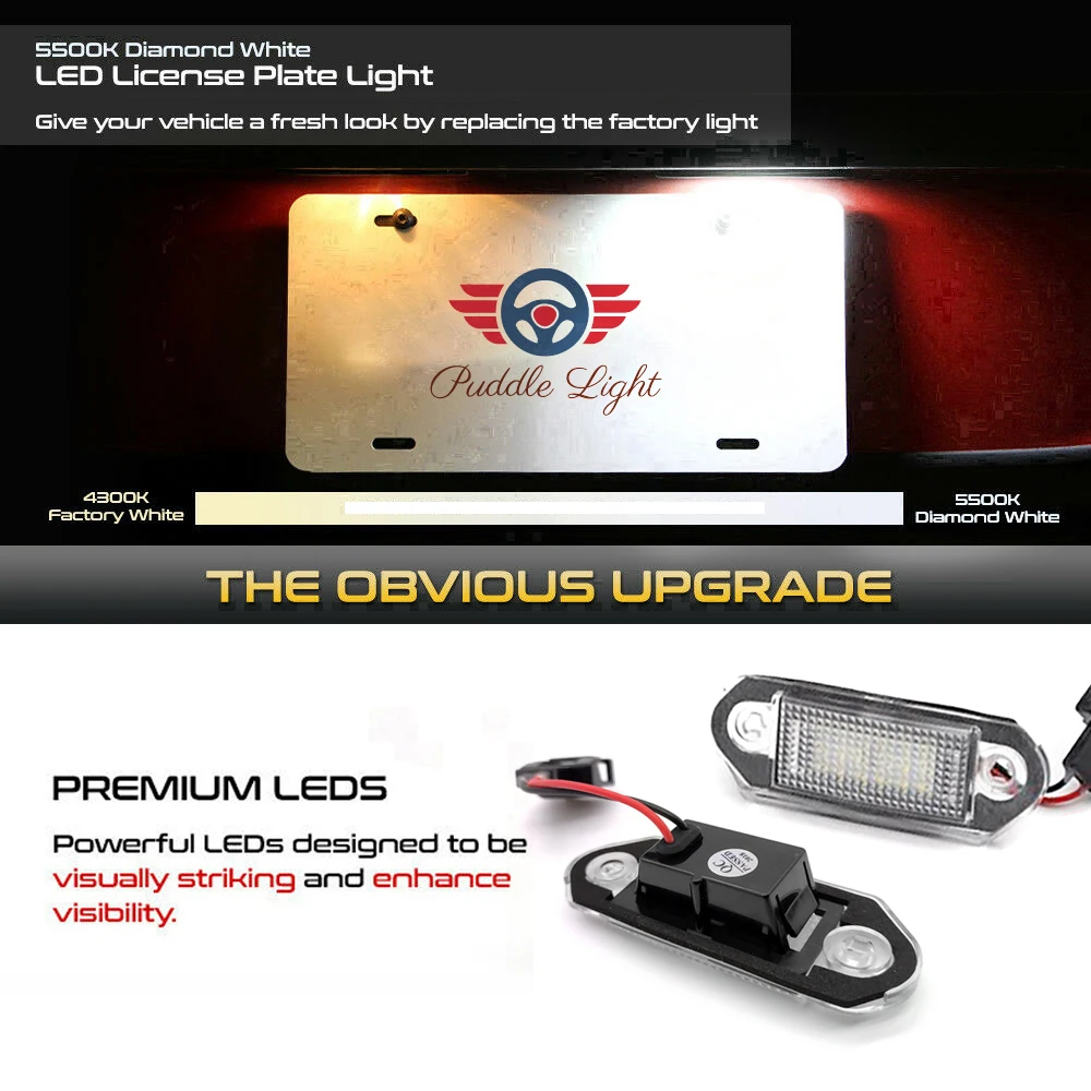 1 Pair LED Car License Number Plate Light For Skoda Octavia I 1U VW Golf3 Wagon Jetta MK3 Vento A3 Gol 2 3 G2 G3 #：1H5943119 | Автомобили