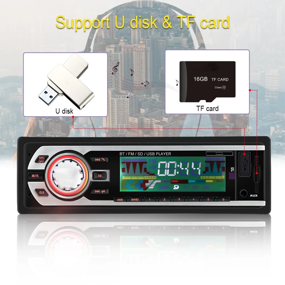 Авторадио 1 Din Bluetooth автомобильное радио SD 24 В mp3-плеер авто аудио автомобильный аудио плеер 1 DIN автомагнитолы наборы стерео Карро автомотив