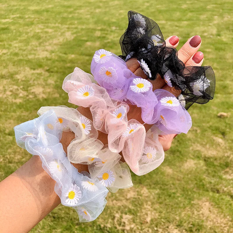 

2021 Trend New Women's Candy Color Hair Band with Letter Note Print Horsetail Rubber Stretch Hair Rope Hair Ties Accessorize