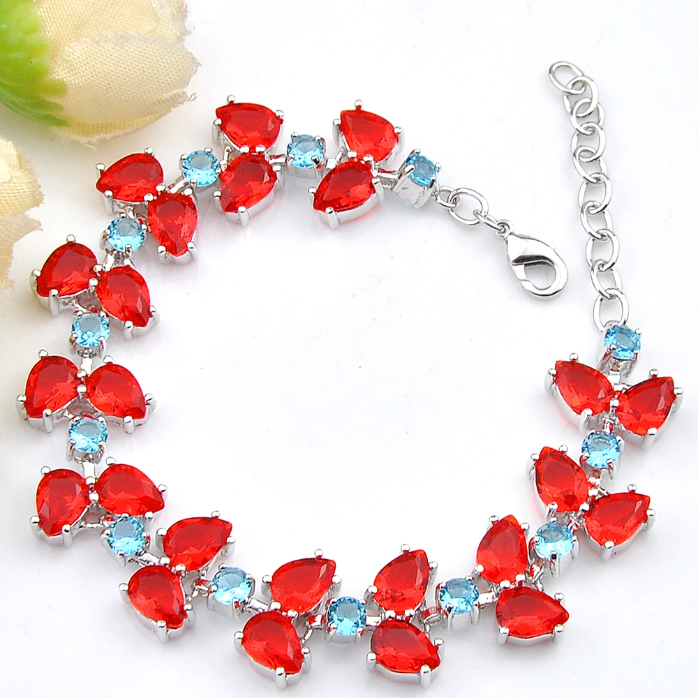 Luckyshine праздничный подарок для женщин браслет с разноцветными кристаллами