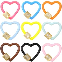 candy color diy jewelry heart findings spiral clasp supplies metal screw clasps accessories for hanging chains pendant making