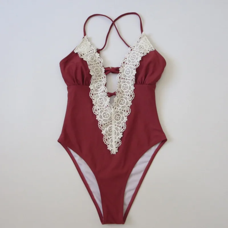 Сексуальный цельный купальный костюм с глубоким v-образным вырезом Женский