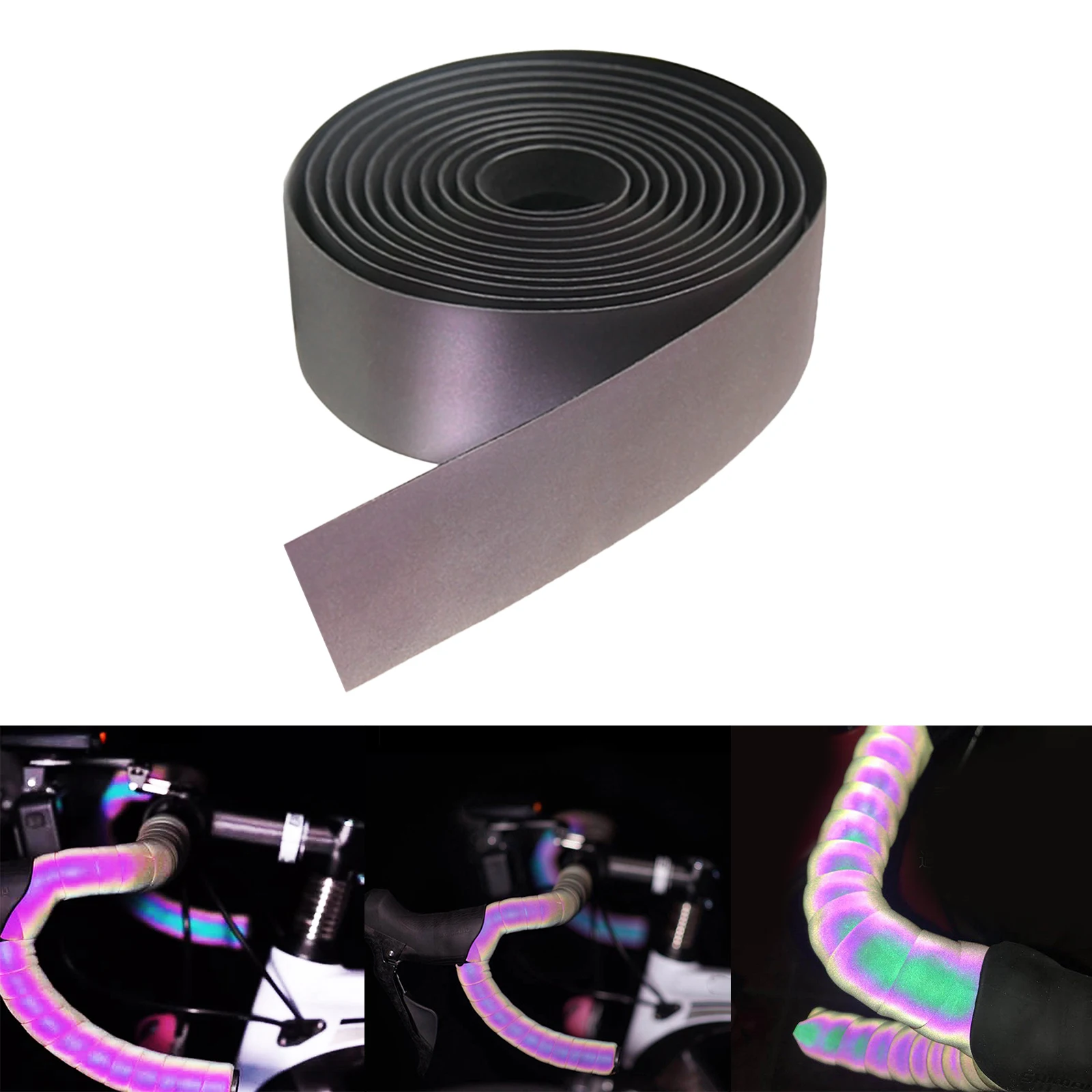 

Non-slip Bicycles Handlebar Tape Reflective Gradient Bike Bar Wrap Belt