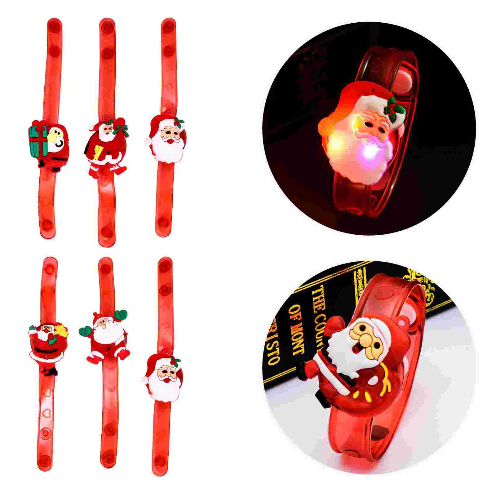 

10Pcs Christmas Glow Bracelet Santa Claus Bracelets Wrist Decoration Party Favor