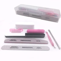 jearlyu 8pcsset nail kit art sand files buffer sponge block brush cuticle pusher gel polish set acrylic manicure tools with box
