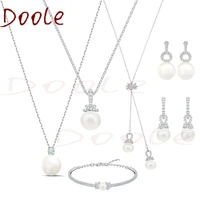 fashion jewelry high quality swa11 charm classic simple round pearl gourd pacifier necklace womens romantic gift