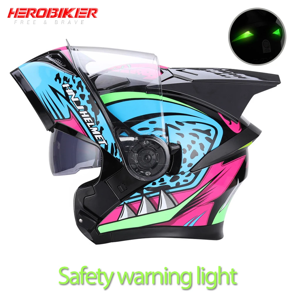 

HEROBIKER мотоциклетный шлем мотоцикл модульный Двойной объектив шлем для мотоциклистов аварии Filp до шлемы для Moto шлем #