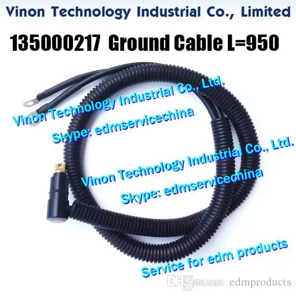 

135000217 Lower Ground Cable 240 L=950mm for ROBOFIL 230F,240,240SL,240SLP. Charmilles 135.000.217 edm Lower Power Supply Cable