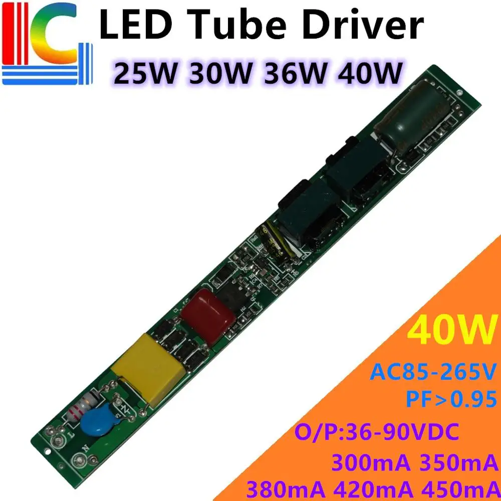 LED Tube Driver 25W 30W 36W 40W 85-265V T8 T10 Lighting Transformer DC36-90V Power Supply 300mA 350ma 380mA 420mA 450mA Adapter