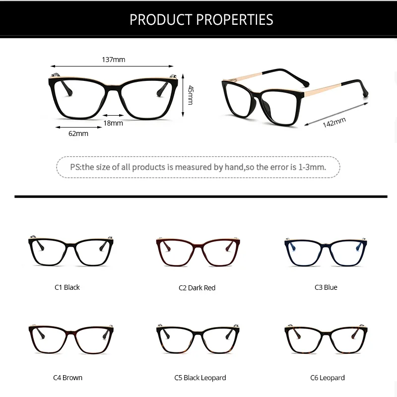 

COASION Square Blue Light Blocking Glasses for Women Men Computer Gaming Glasses UV Protection Clear Optical Frames CA1656