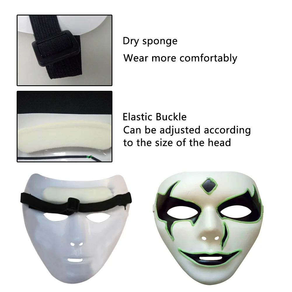 Лидер продаж светящаяся маска на Хэллоуин маскарадное платье украшение для