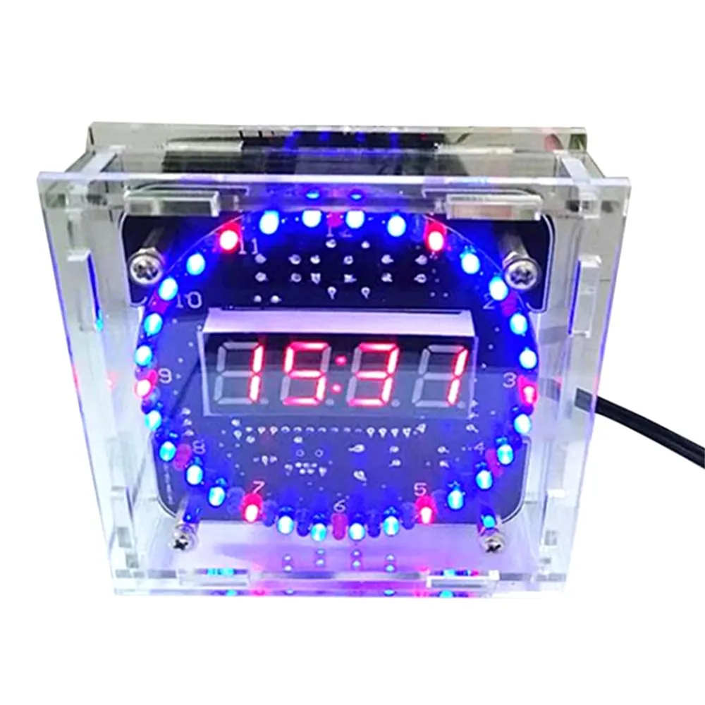 Набор электронных часов C51 MCU, регулятор светильник туры света DS1302, вращасветодиодный ная водяная лампа, детали для производства «сделай сам»