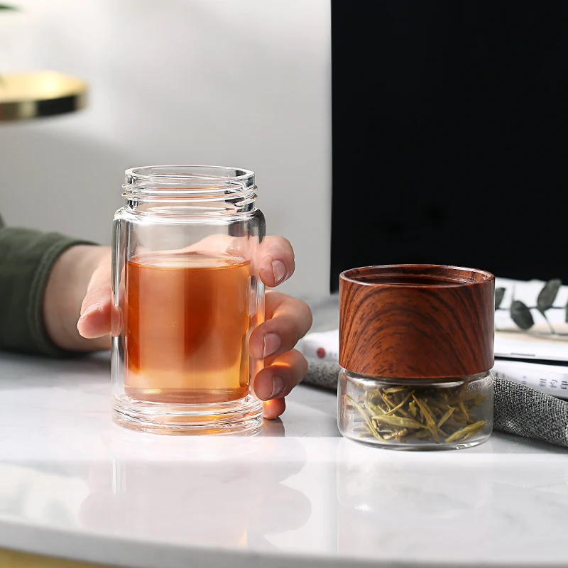 Стеклянная бутылка для чая бутилированной воды с фильтром двухслойный фильтр