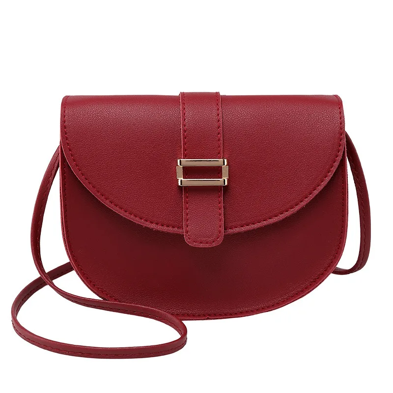 

2020 Korean Style Summer New Fashion Solid Color Shoulder Semi-Circular Saddle Bag All-match Casual Phone Bag #20