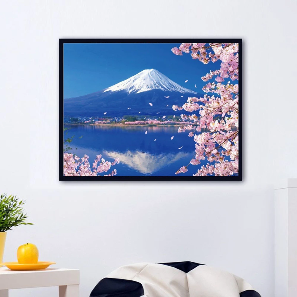 AZQSD 40 х 50 см Раскраска по номерам горный дома Гостиная искусство ремесла Сделай