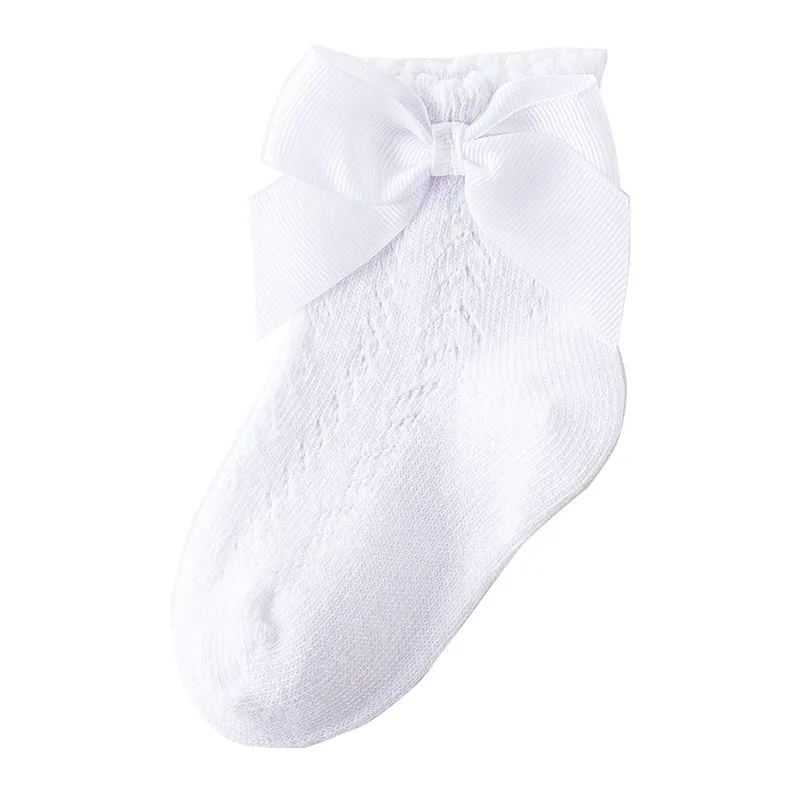 Детские милые белые носки принцессы Мягкие сетчатые в стиле &quotЛолита&quot с бантом