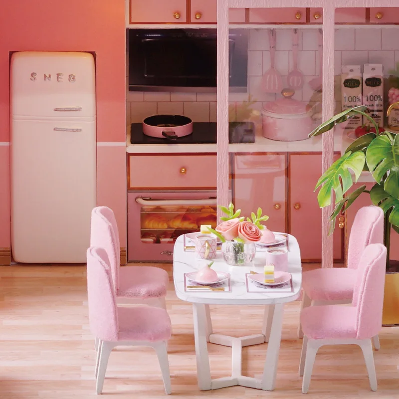 P241 DIY подарок кукольный домик Миниатюрный деревянный простой набор мебели для