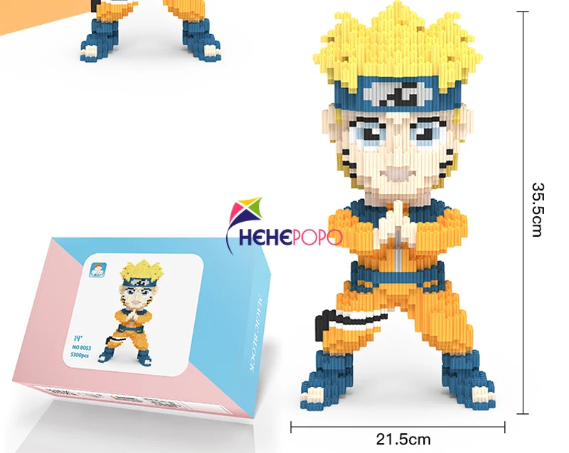 

36cm Tall 5000pcs+ Middle Bricks Building Blocks Naruto Auction Figure Cartoon Model Children Funny Toys Anime Kakashi 8053