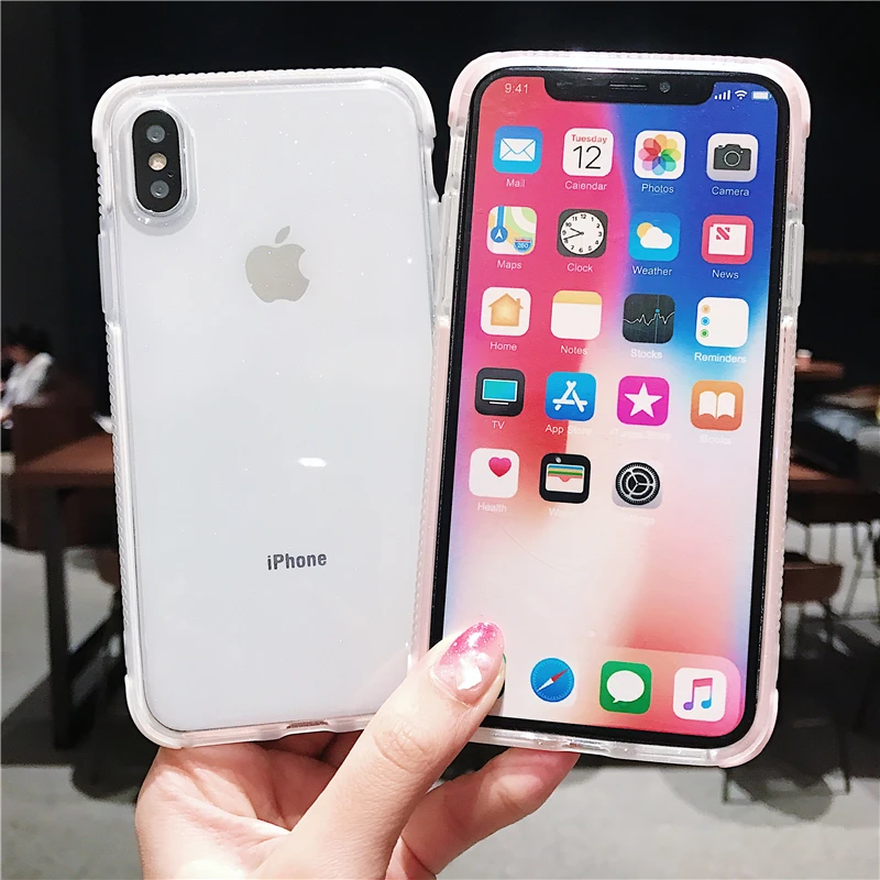 Двухслойный противоударный Прозрачный чехол для iphone SE 2020 X XS 11 Pro MAX XR 7 8 Plus 6s 6 5