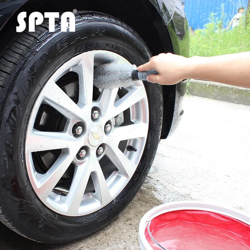 SPTA Автомобильная щетка для мытья колес, пластиковая ручка, щетка для чистки автомобиля, диски для мытья шин, щетка для мытья Авто, щетка для чистки автомобиля