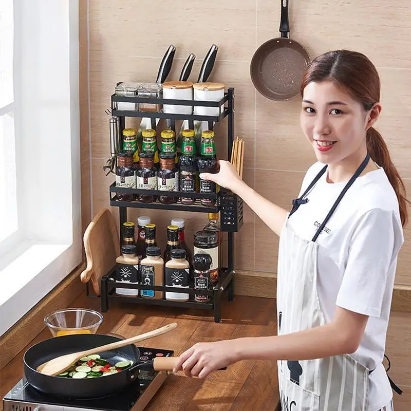 

Многофункциональный настенный подвесной держатель для кухонной приправы, подвесная полка HWC