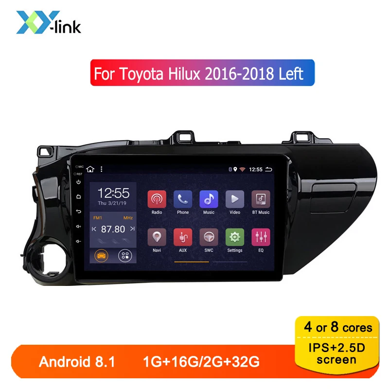 10.1 inch screen Android 8.1 car radio gps navigation stereo system multimedia player for Toyota Hilux 2016-2018 no 2 din dvd | Автомобили