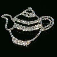 fancy design of handmade bling bling teapot lapel pin unique gift for ladies fashion brooch jewelryaccessories wholesale