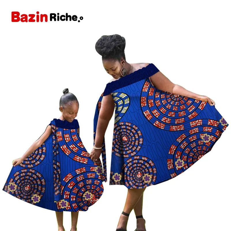 Платья для матери и дочери 2021 популярного типа трапециевидного силуэта с