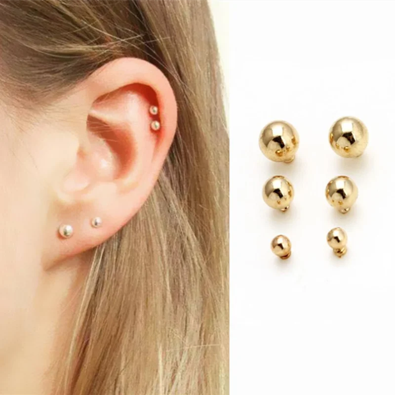 3 пары женские круглые серьги гвоздики из цинкового сплава|stud earrings set|earrings setset brand |