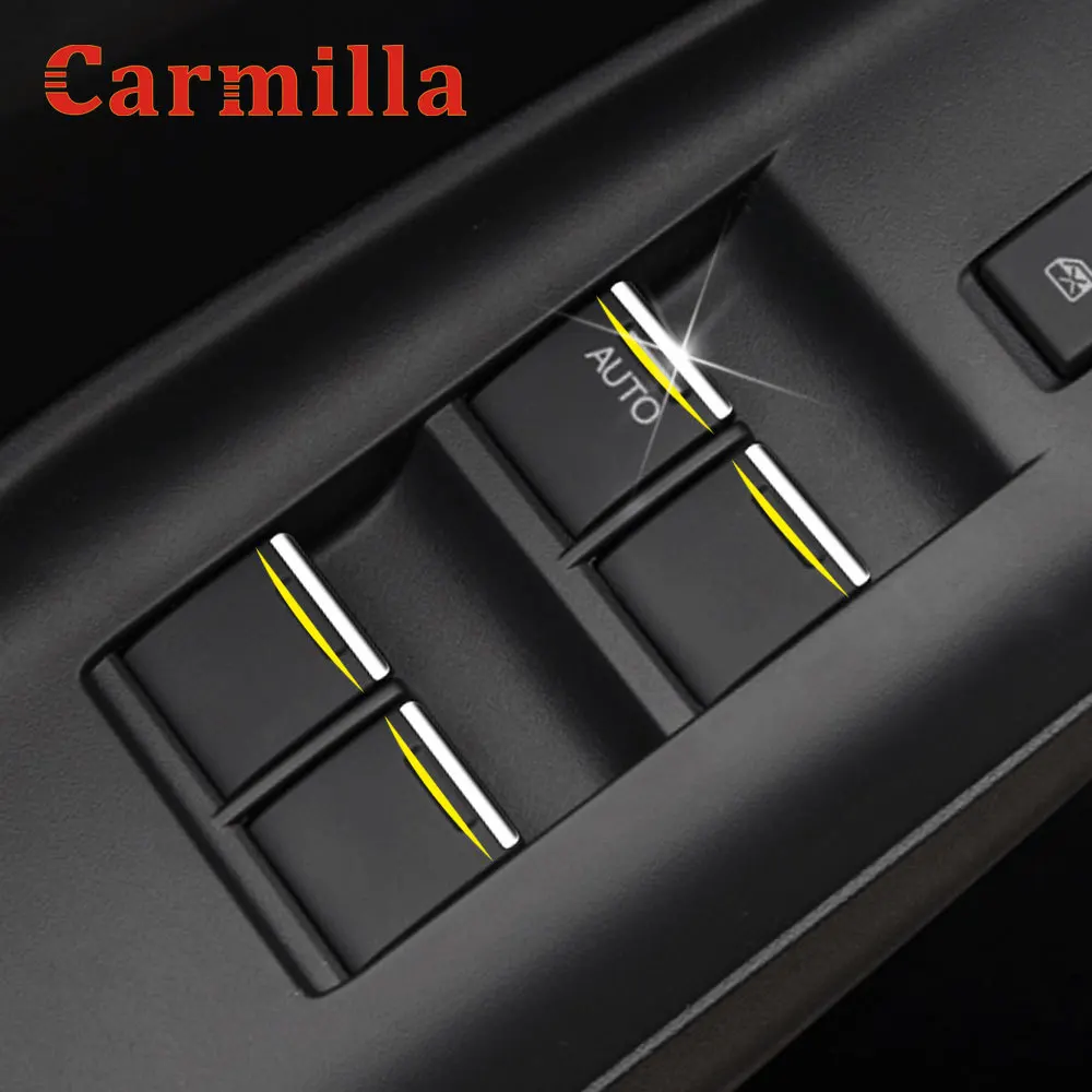 

Автомобильные наклейки Carmilla для Honda Passport 2019-2021, кнопка для подъема интерьера окна, ручка защиты, Обложка с блестками, отделка, хромированный ...