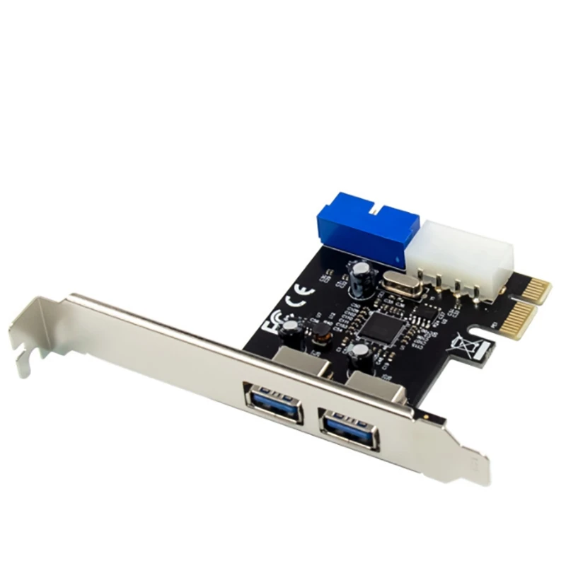

PCI-E VL805 Dual Port USB3.0 2+19PIN Super High Speed Built-in Thermal Control Additional Expansion Card for PC