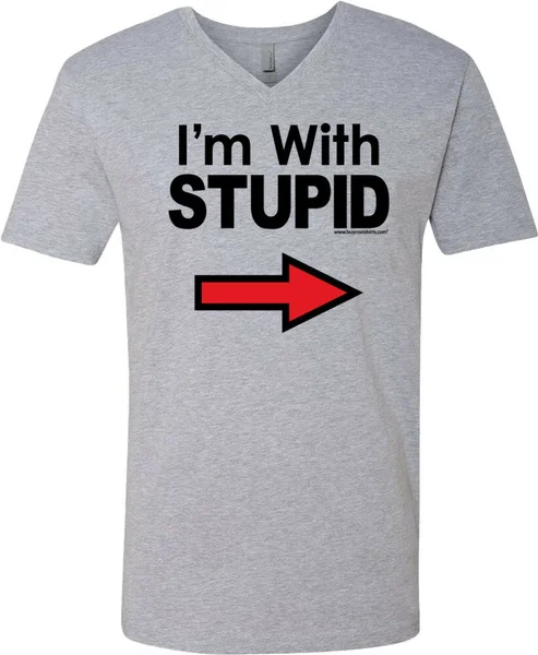 

Buy Cool Shirts I'm With Stupid T-shirt Black Print V-Neck