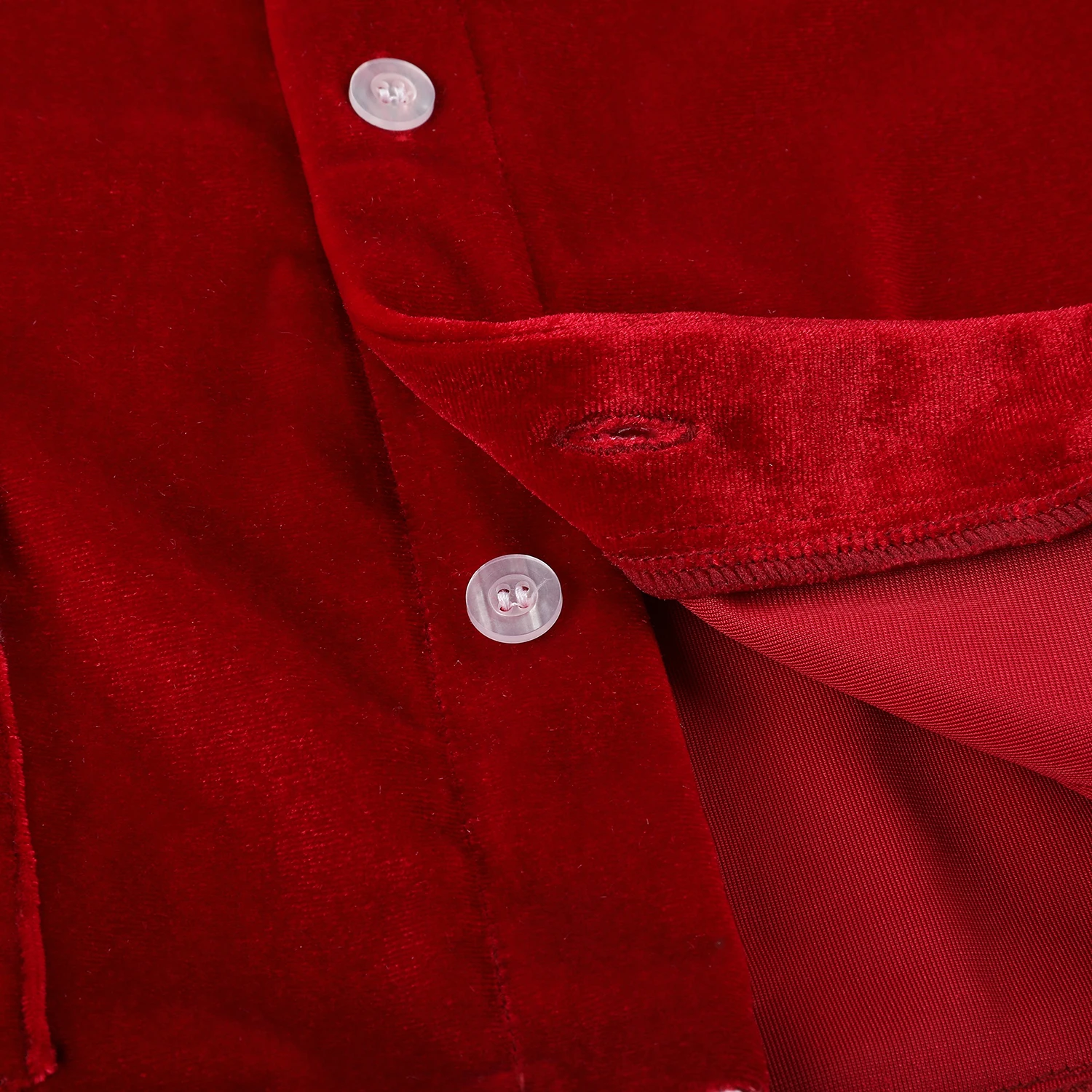 2022 Peter Pan Collar Children Button Up Red Velvet Boy Baby Sleepwear Kids Christmas Pyjamas Sets images - 6