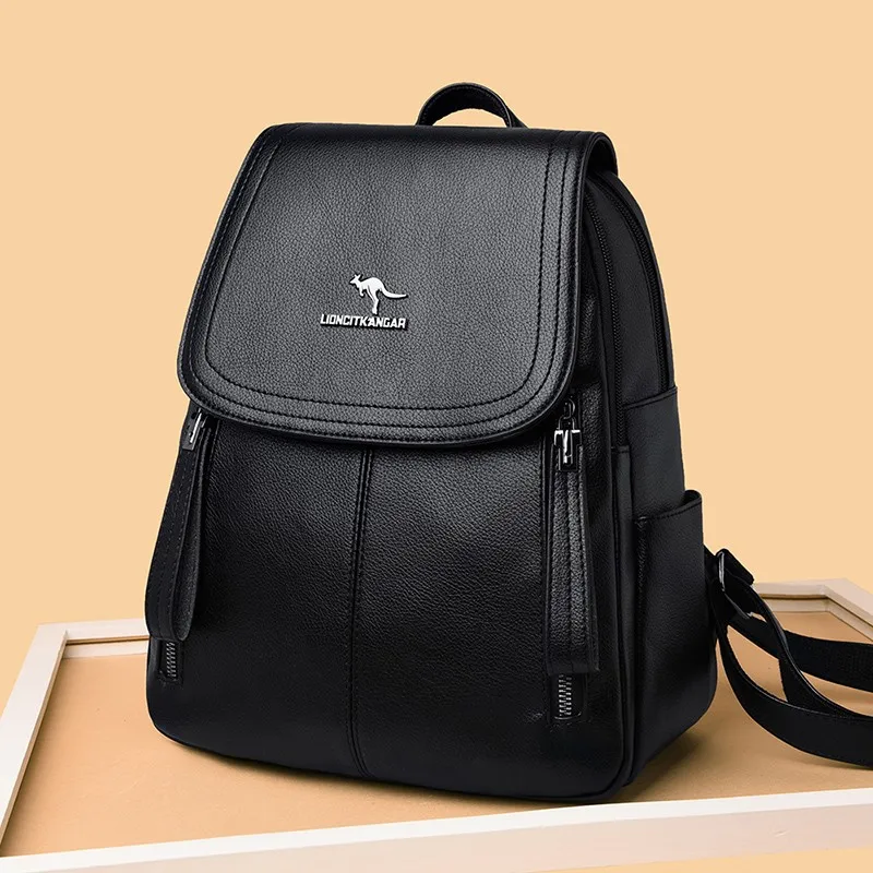 

Рюкзаки из натуральной кожи для женщин, универсальные простые вместительные портативные школьные портфели на плечо, роскошные женские