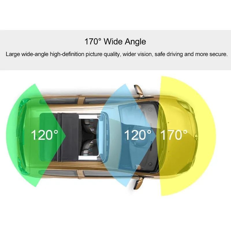 

3 In 1 Car DVR 170 Degree 1080P HD Dash Cam Dual Lens Dashcam With Rear View Camera Car Front Back Inside Video Recorder 4 Inch
