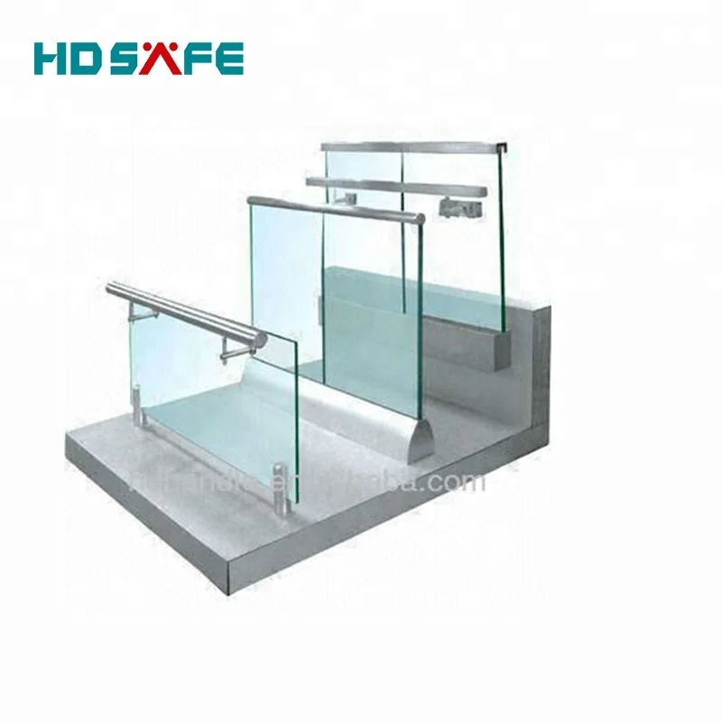 

Balustrade design glass railing U channel clamp with aluminium material