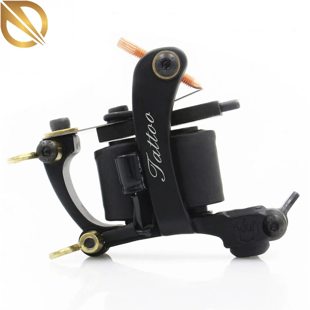 

Newest Coil Tattoo Machine Gun Wire Cutting 10 Wraps Coils Black Alloy Tattoo Gun for Liner Shader Tattoo Grip Tattoo Artist