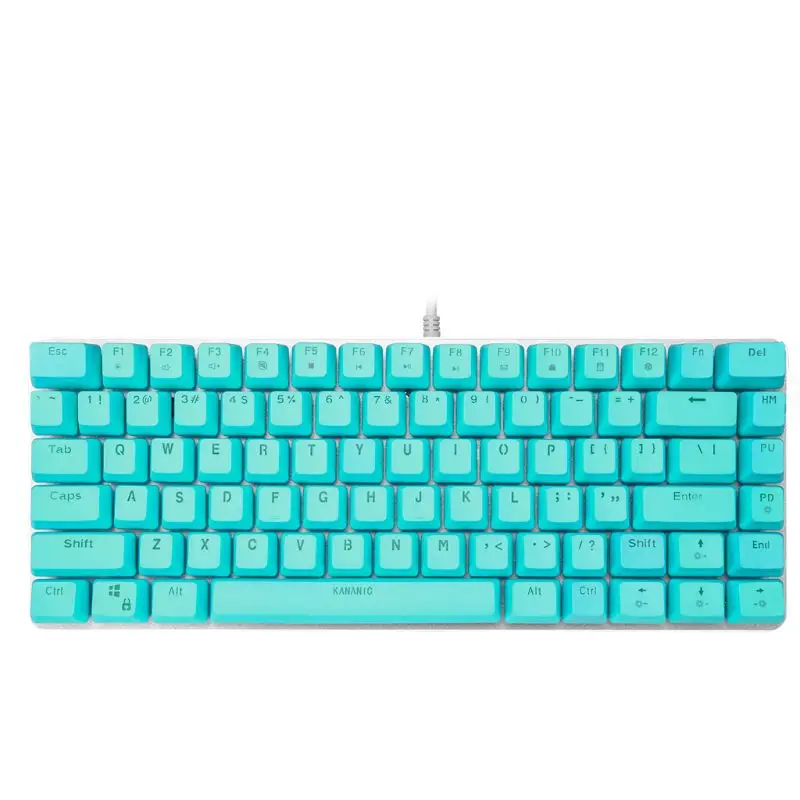 

White Backlight Mechanical Keyboard Blue Switch PBT 82 Keys Wired USB Keyboard X5QC