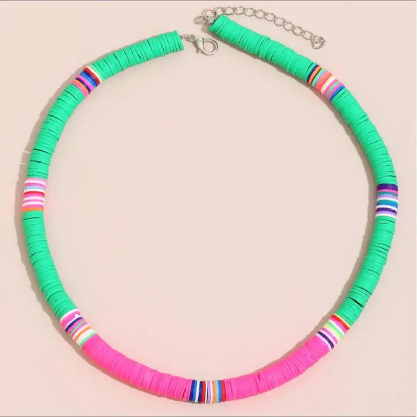 

Женское Ожерелье-чокер из разноцветной полимерной глины