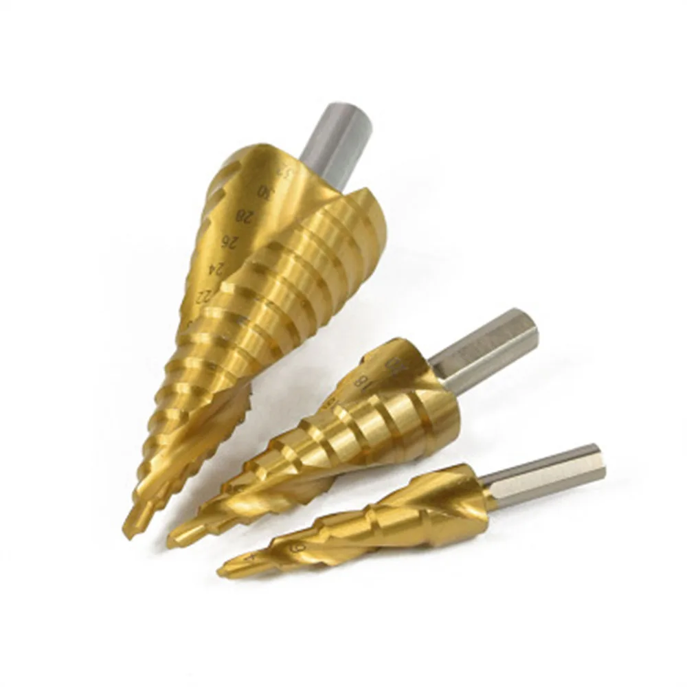 Ступенчатое сверло с треугольной ручкой титановым покрытием 4-32 4-20 мм |