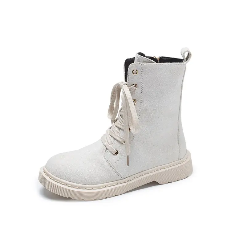 2019 autumn and winter new Martin boots women Fashion simple solid color British style suede comfortable casual | Обувь